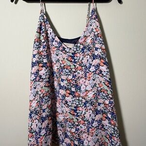 LOFT Multicolor Floral V-Neck Blouse